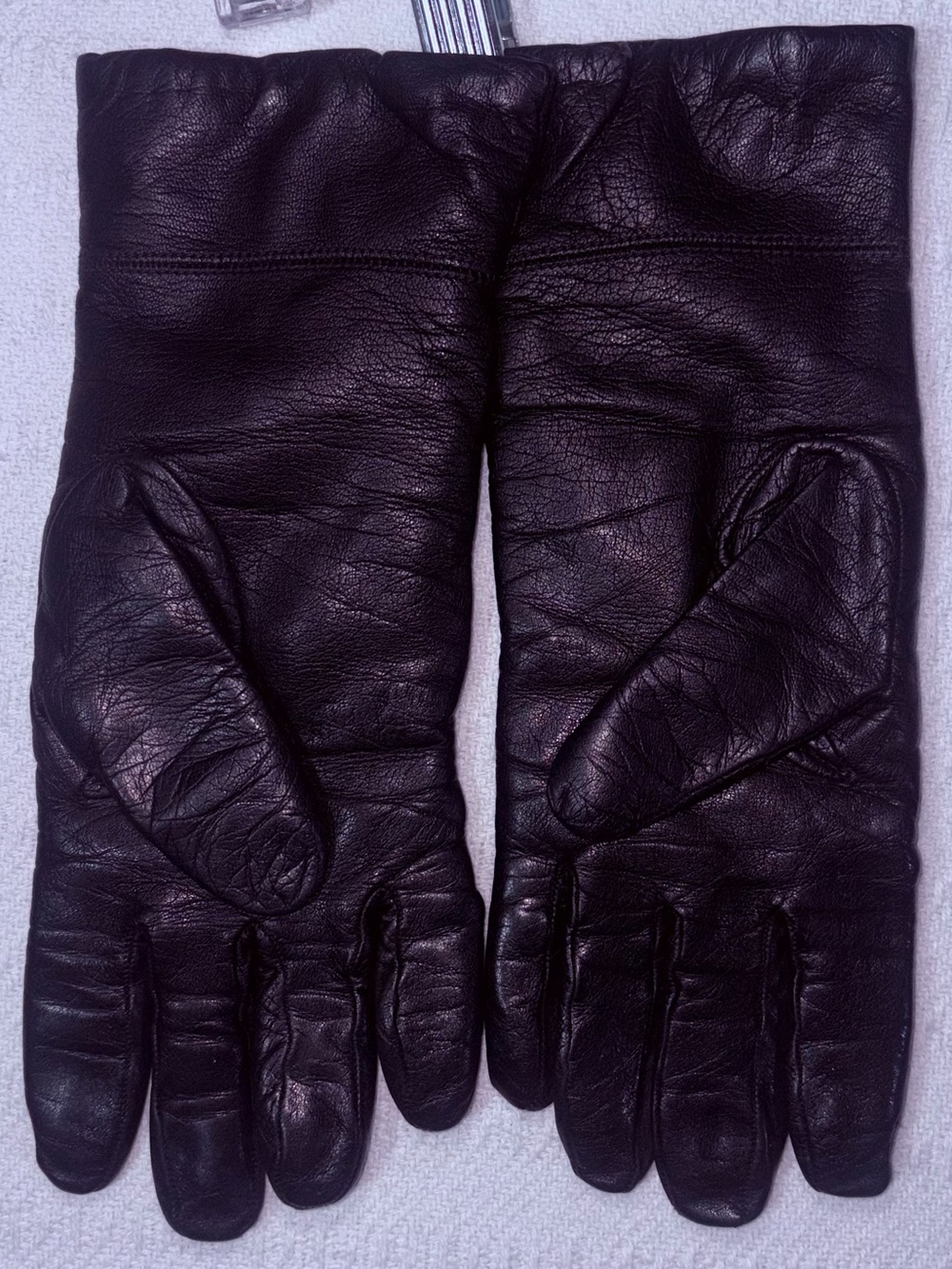 Vintage Coach Womens Cashmere Lined Leather Black Gloves Size 7.5 Made in Italy